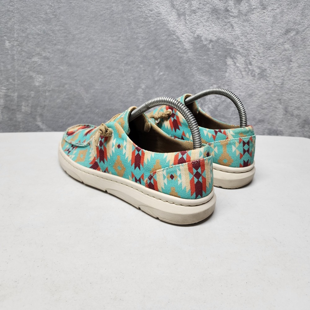 Ariat Hilo Slip On Shoes Womens Size 8 Turquoise Western Aztec Saddle Blanket - Picture 4 of 11
